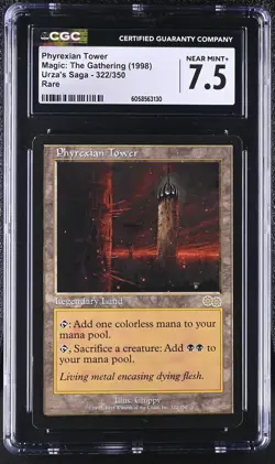 PHYREXIAN TOWER Urza's Saga Rare CGC 7.5 Vintage MTG [Nostalgium] - Image 1