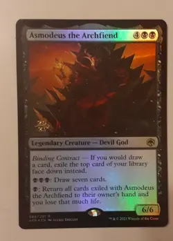 MTG Asmodeus the Archfiend Gold Stamped PROMO Rare Foil AFR# 088 NM Unplayed - Image 1