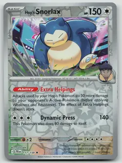 Pokemon Hop's Snorlax 117/159 Journey Together Rare Reverse Holo NM - Image 1
