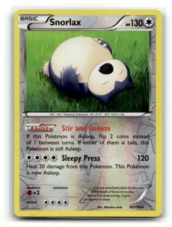 Snorlax 80/106 Rare Flashfire Pokemon Reverse Holo MP - Image 1