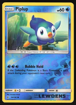 Piplup - 54/236 - Reverse Holo Common - Cosmic Eclipse - Pokemon Card - Image 1