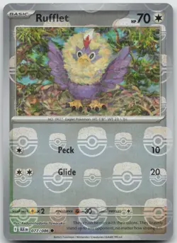 Rufflet (Master Ball Pattern) 077/086 Holo Common Black Bolt Pokemon Holo NM/M - Image 1