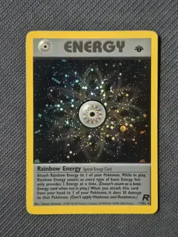 Rainbow Energy LP 17/82 1st Edition Holo Team Rocket Pokemon WOTC Pokemon TCG - Image 1