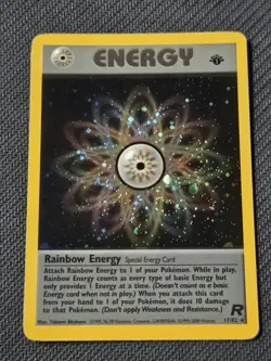 Rainbow Energy LP 17/82 1st Edition Holo Team Rocket Pokemon WOTC Pokemon TCG - Image 2