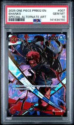 2025 ONE PIECE PRB02-PREMIUM BOOSTER SPECIAL ALTERNATE ART VOL.2 SHANKS PSA 10 - Image 1
