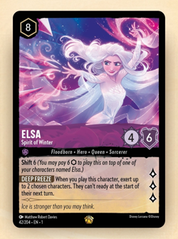Disney Lorcana Elsa Spirit of Winter Legendary Amethyst Cold Foil 43/204 NM - Image 1