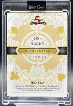 🔥 JOSH ALLEN 2024 Wild Card 5-Card Draw BLACK GOLD JACK Bills QB #d 1/1 🔥 - Image 2