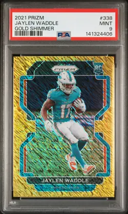 2021 PANINI PRIZM GOLD SHIMMER #338 JAYLEN WADDLE 10/10 PSA 9 - Image 1