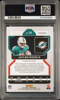 2021 PANINI PRIZM GOLD SHIMMER #338 JAYLEN WADDLE 10/10 PSA 9 - Image 2