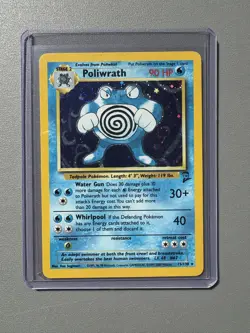 Poliwrath Base Set 2 Holo Unlimited Rare Pokemon TCG Card 15/130 MP- - Image 4