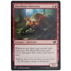 x1 Bloodhaze Wolverine J22 MTG M/NM Common Red Creature Wolverine Jumpstart 2022 - Image 1