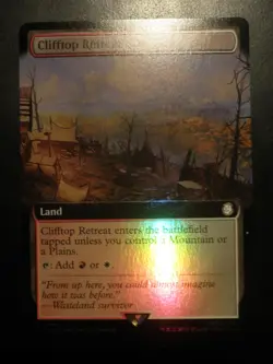 mtg magic Clifftop Retreat FOIL extended borderless fallout ENGLISH Rectorat du - Image 1