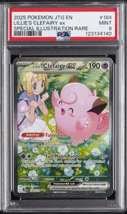 2025 POKEMON JTG EN-JOURNEY TOGETHER #184 LILLIE'S CLEFAIRY EX PSA 9 - Image 1