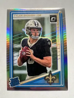 2025 Panini Donruss Optic Tyler Shough #223 Holo Prizm Rated Rookie RC Saints - Image 1