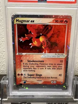2003 Pokemon EX Ruby & Sapphire #100 Magmar EX - Holo PSA 6 EX-MT - Image 2