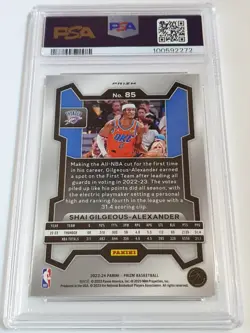 2023 Panini Prizm Shai Gilgeous-Alexander #85 SILVER Holo - PSA 9 (POP 15) - Image 2