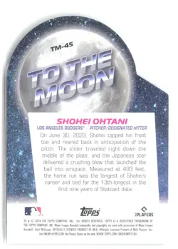2024 Topps Big League #TM-45 Shohei Ohtani To the Moon Die Cuts - Image 2