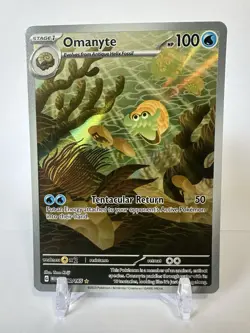 Pokemon Omanyte TCG 180/165 Scarlet & Violet 151 Illustration Rare Card - Image 1