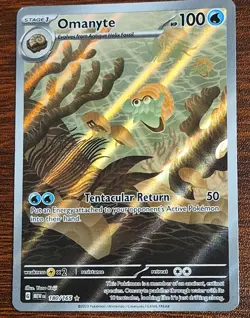 Pokemon TCG Omanyte Scarlet & Violet 151 Illustration Rare Card 180/165 LP - Image 1