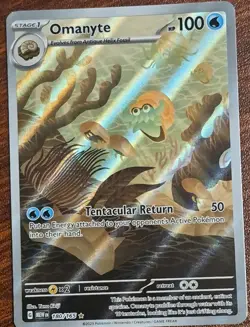 Pokemon TCG Omanyte Scarlet & Violet 151 Illustration Rare Card 180/165 LP - Image 5