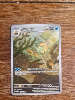 Pokemon TCG Omanyte Scarlet Violet 151 Holo Illustration Card 180/165 Rare - Image 1