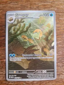 Pokemon TCG Omanyte Scarlet Violet 151 Holo Illustration Card 180/165 Rare - Image 2