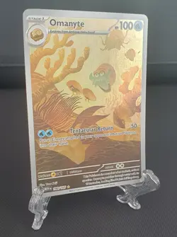 Pokemon TCG Omanyte Scarlet Violet-151 Holo Illustration Card 180/165 Rare - Image 2