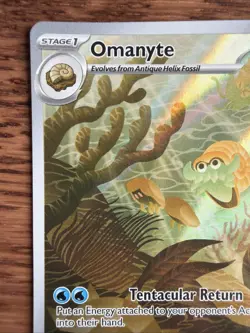 Pokemon TCG Omanyte Scarlet Violet-151 Holo Illustration Card 180/165 Rare - Image 3