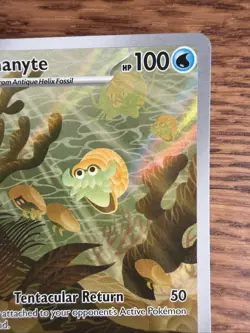 Pokemon TCG Omanyte Scarlet Violet-151 Holo Illustration Card 180/165 Rare - Image 4
