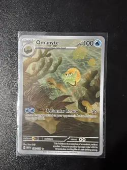 Pokemon TCG Omanyte Scarlet Violet-151 Illustration Card 180/165 Rare English - Image 1