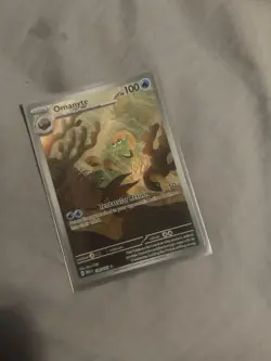 Pokemon TCG Omanyte Scarlet Violet-151 Holo Illustration Card 180/165 Rare - Image 1