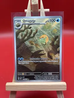Pokemon TCG Omanyte Scarlet Violet-151 Holo Illustration Card 180/165 Rare (NM) - Image 1