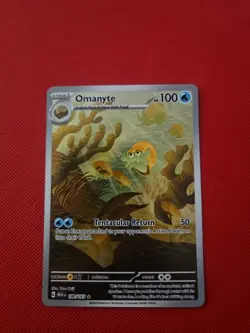 Pokemon TCG Omanyte Scarlet Violet-151 Holo Illustration Card 180/165 Rare - Image 1