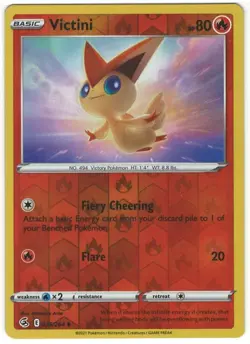 Victini 036/264 SWSH08: Fusion Strike Reverse Holo Pokemon TCG - Image 1