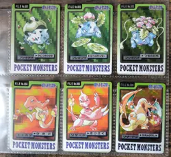 Set of 48 Bandai Pokemon Carddass File No. 1-48 Charizard Venasuar Blastoise.... - Image 1