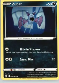 Zubat 089/163 Common Battle Styles Pokemon Reverse Holo Near Mint - Image 1