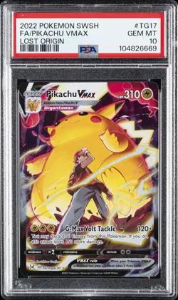 2022 POKEMON SWORD & SHIELD LOST ORIGIN #TG17 FULL ART/PIKACHU VMAX PSA 10 - Image 1