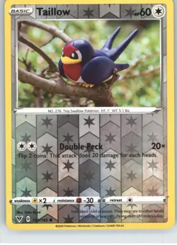 Taillow 133/185 Common Vivid Voltage Pokemon Reverse Holo Near Mint - Image 1