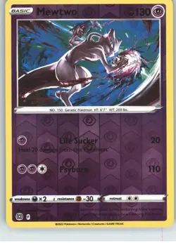 Mewtwo 056/172 Rare Brilliant Stars Pokemon Reverse Holo Near Mint - Image 1