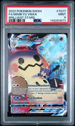 2022 POKEMON SWORD & SHIELD BRILLIANT STARS #TG17 FULL ART/MIMIKYU VMAX PSA 9 - Image 1