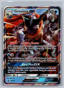 Greninja GX - SM197 Holo Promo Sun & Moon Promo Pokemon Damaged - Image 1