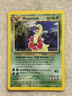 Pokemon TCG Meganium Neo Genesis Holo Unlimited Rare Card 11/111 - Image 1