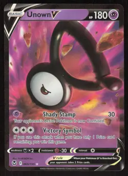 Pokemon TCG Silver Tempest #065/195 Unown V NM - Image 1