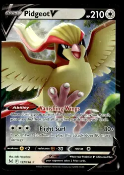 Pokemon TCG SWSH11: Lost Origin #137/196 Pidgeot V NM - Image 1