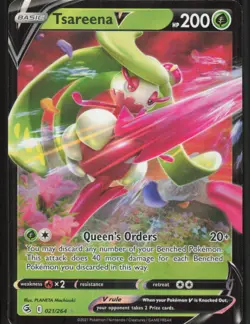 Pokemon TCG SWSH08: Fusion Strike #021/264 Tsareena V NM - Image 1