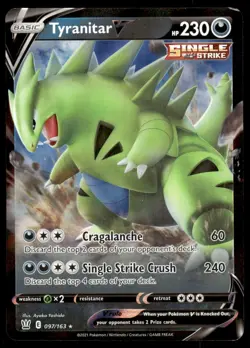 Pokemon TCG SWSH05: Battle Styles #097/163 Tyranitar V LP - Image 1