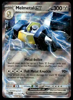 Pokemon TCG Obsidian Flames #153/197 Melmetal EX NM - Image 1