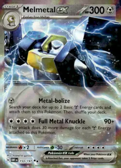 Pokemon TCG SV03: Obsidian Flames #153/197 Melmetal EX - Image 1
