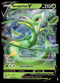 Pokemon TCG SWSH12: Silver Tempest #007/195 Serperior V NM - Image 1