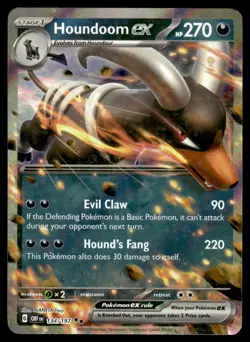 Pokemon TCG Obsidian Flames #134/197 Houndoom EX - Image 1